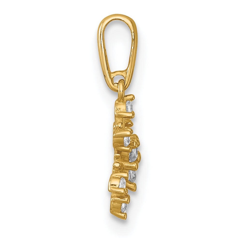 14k Polished CZ Snowflake Charm / Pendant