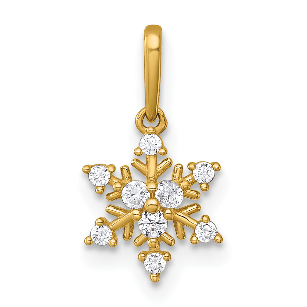 14k Polished CZ Snowflake Charm / Pendant Main image