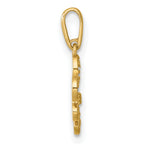 14k Polished CZ Fleur de Lis Charm / Pendant