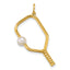 14k Polished Freshwater Cultured Pearl Ball and Pickleball Paddle Pendant