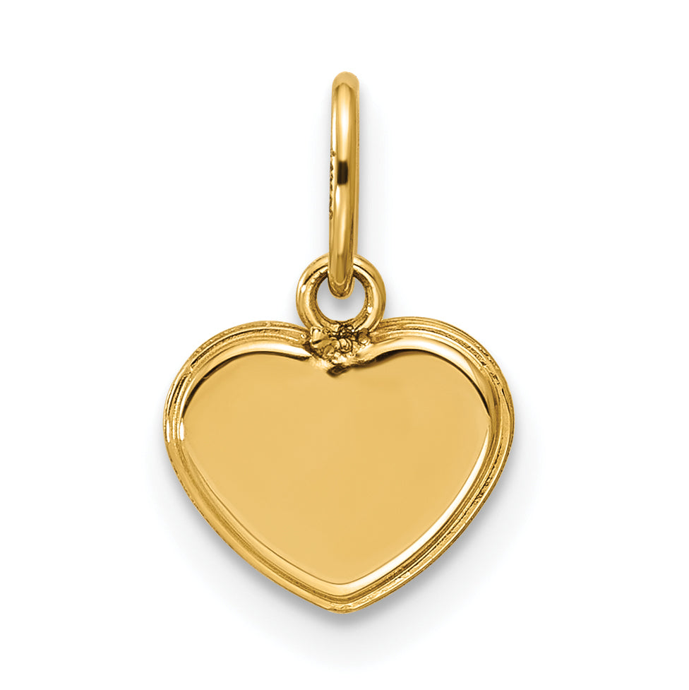14K Polished Mother of Pearl Heart Pendant