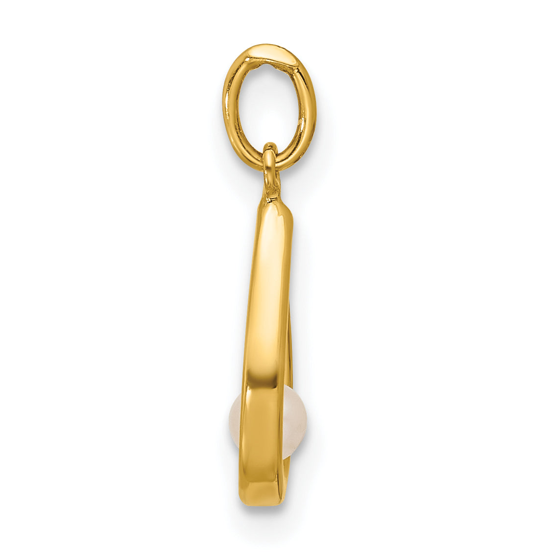 14K Polished Freshwater Cultured Pearl Teardrop Pendant Secondary image