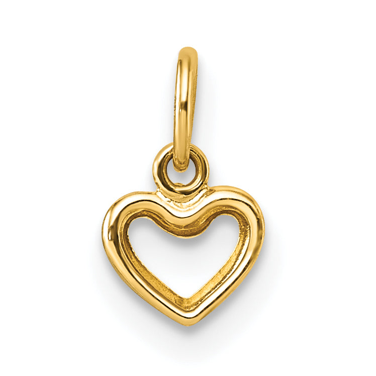 14K Polished Open Heart Pendant