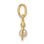 14K Polished Freshwater Cultured Pearl Dangle in Heart Pendant