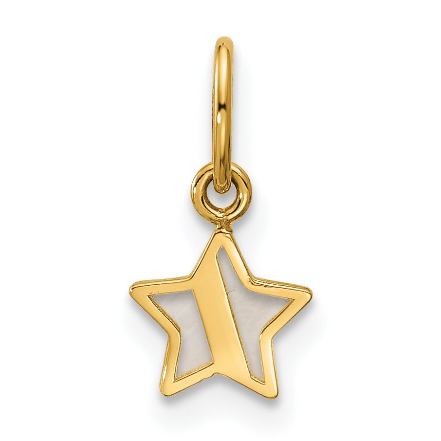 14K Polished Mother of Pearl Star Pendant