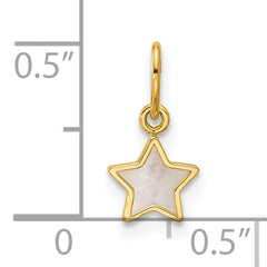 14K Polished Mother of Pearl Star Pendant