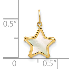 14K Polished Mother of Pearl Star Pendant