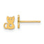 14K Polished CZ Cat Post Earrings
