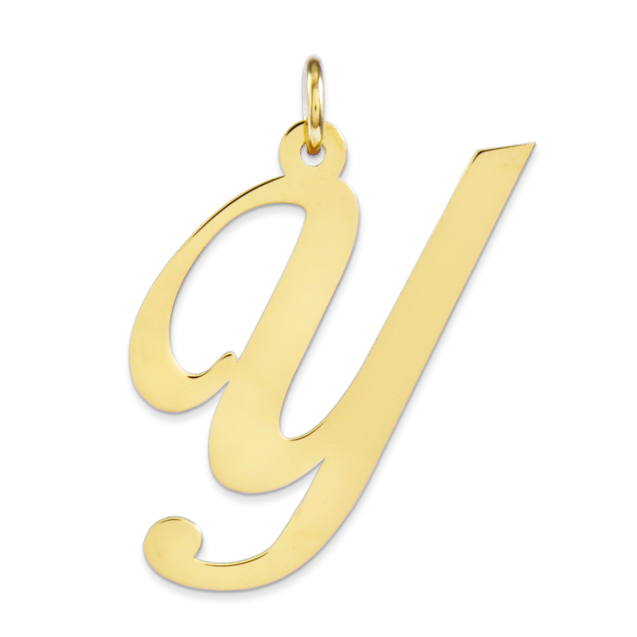 10k Large Fancy Script Letter Y Initial Charm Main image