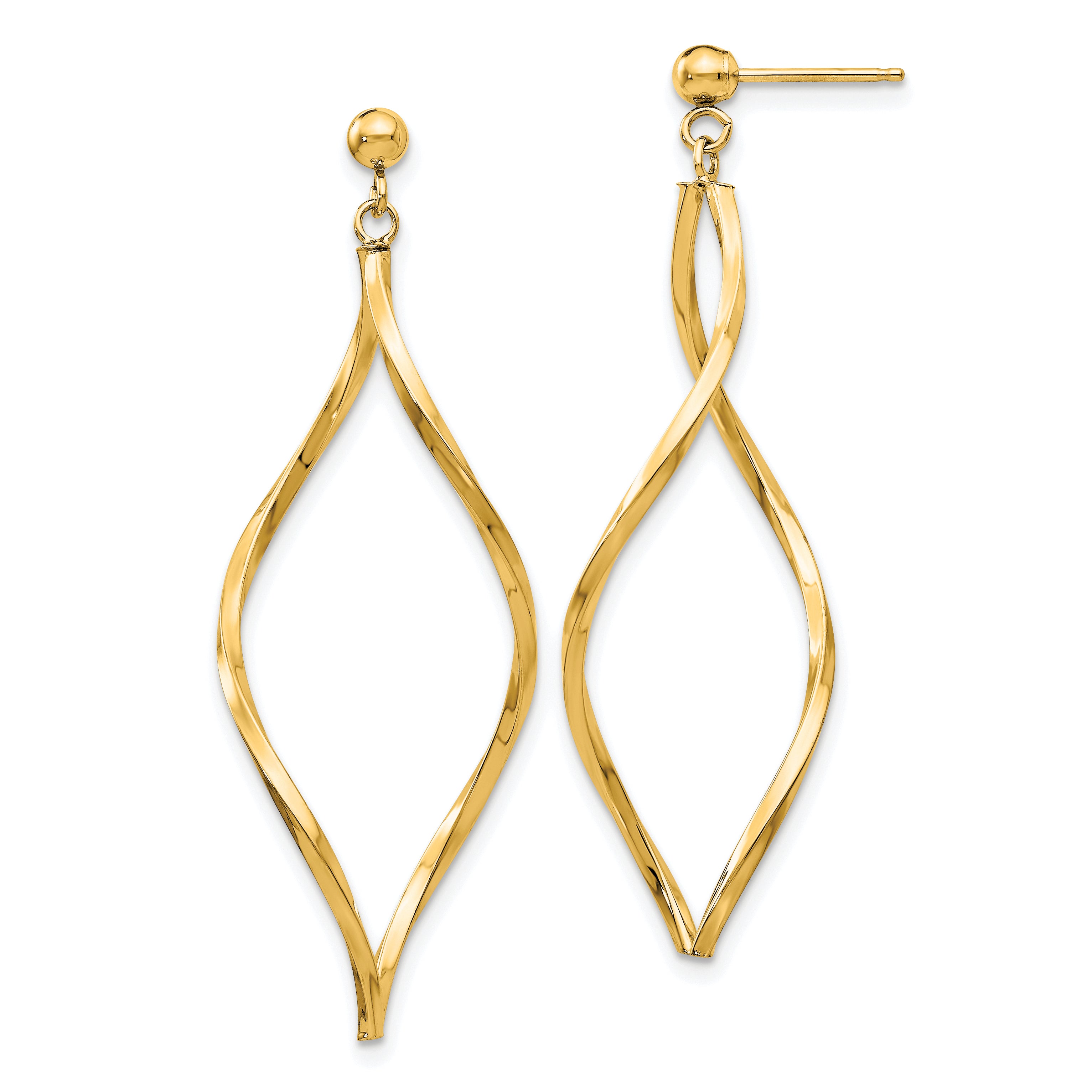 14k Twisted Post Dangle Earrings Main image