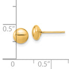 14k Gold Polished Button Post Earrings