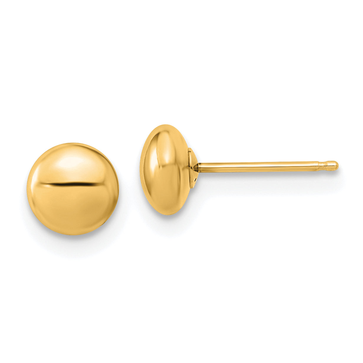 14k Gold Polished Button Post Earrings Main image