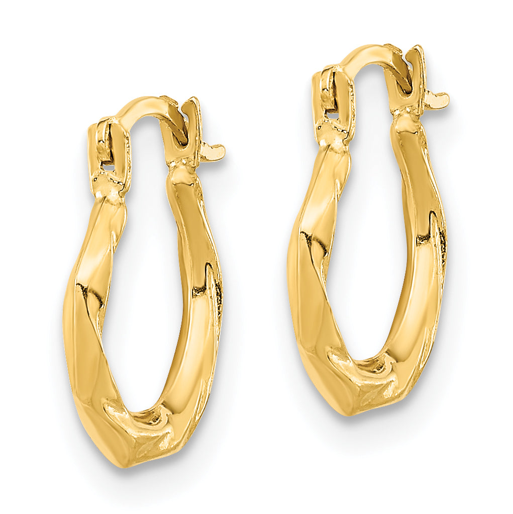 14K Polished Twist Hoop Earrings Secondary image