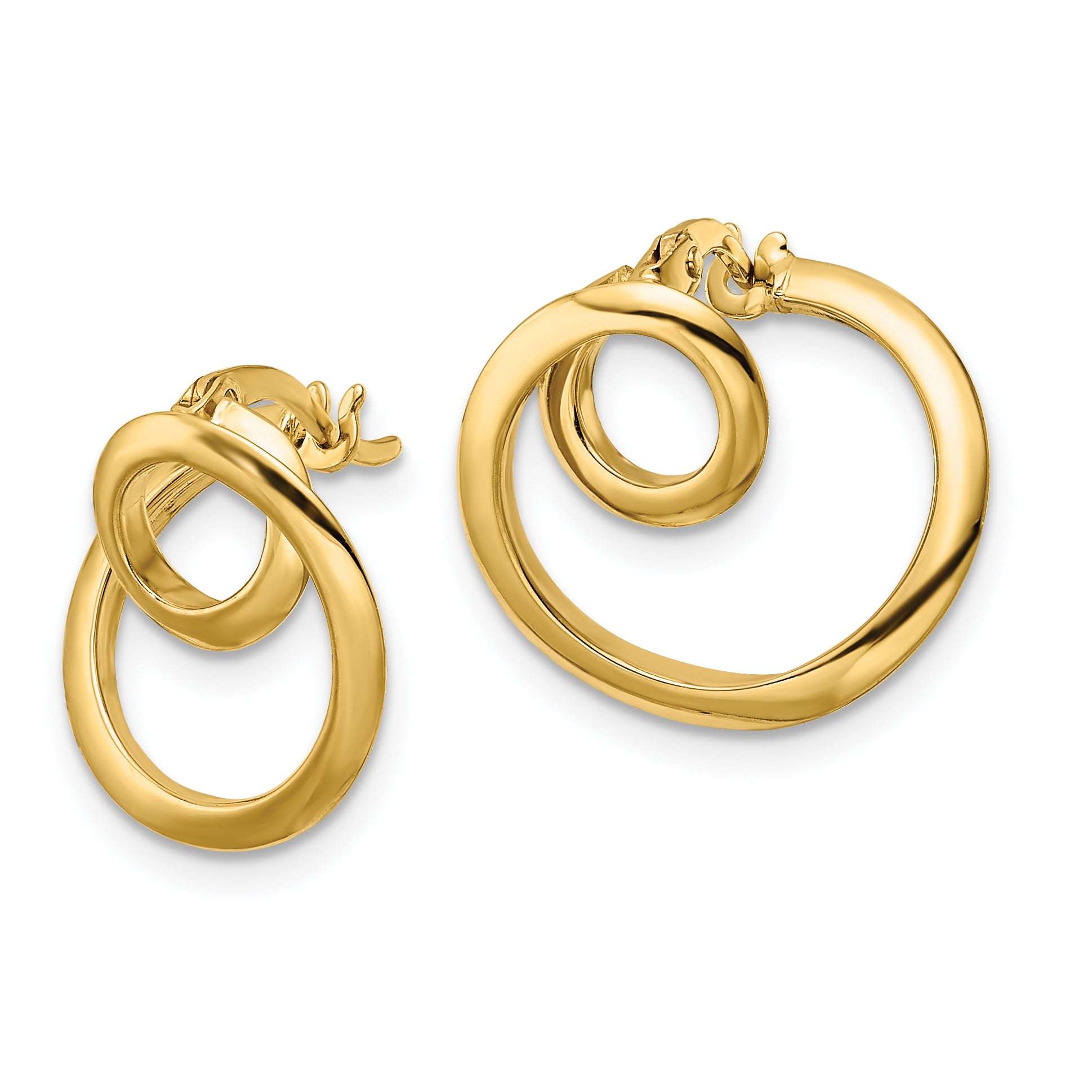 14k Polished Circle Earrings Secondary image