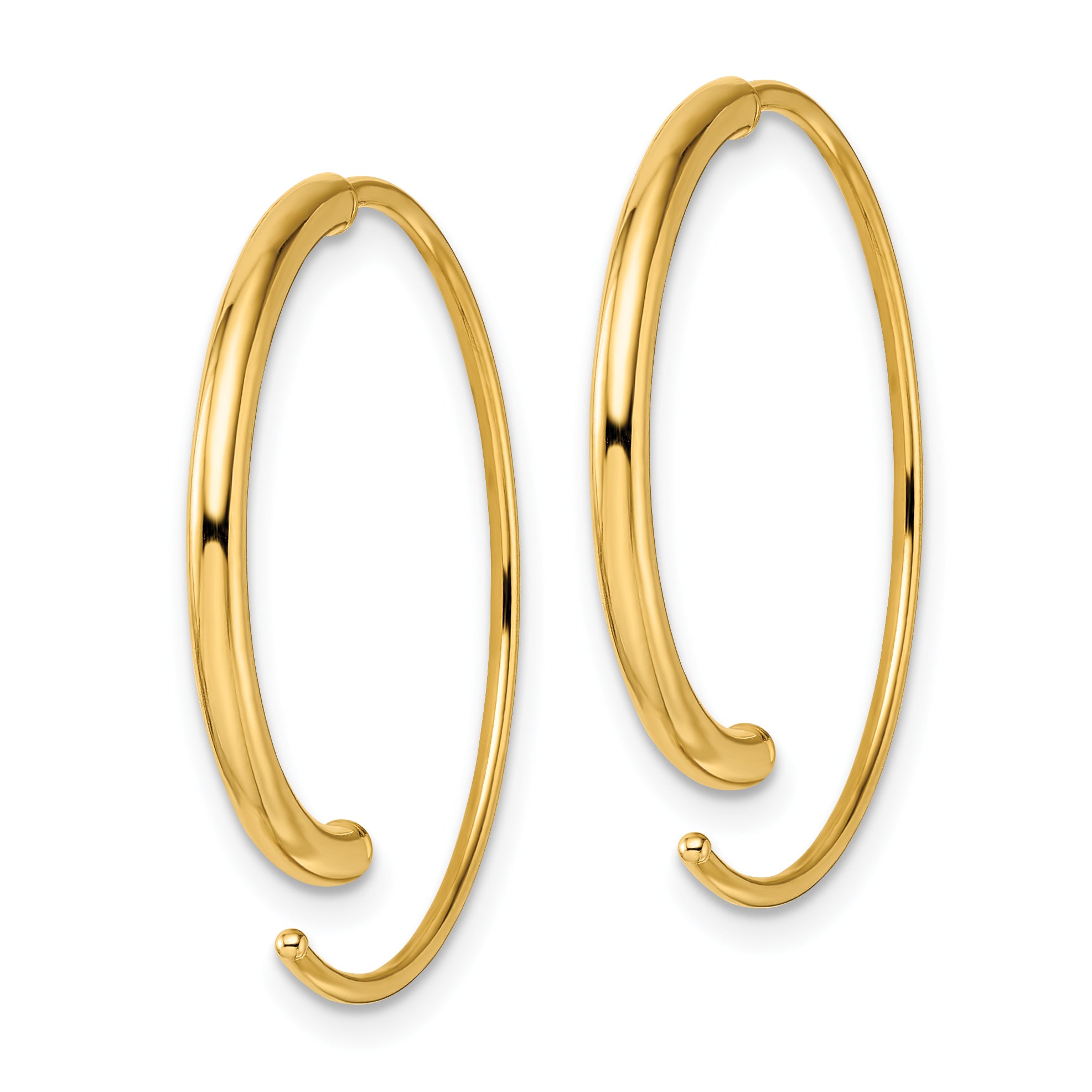 14k Polished Threader Earrings Secondary image