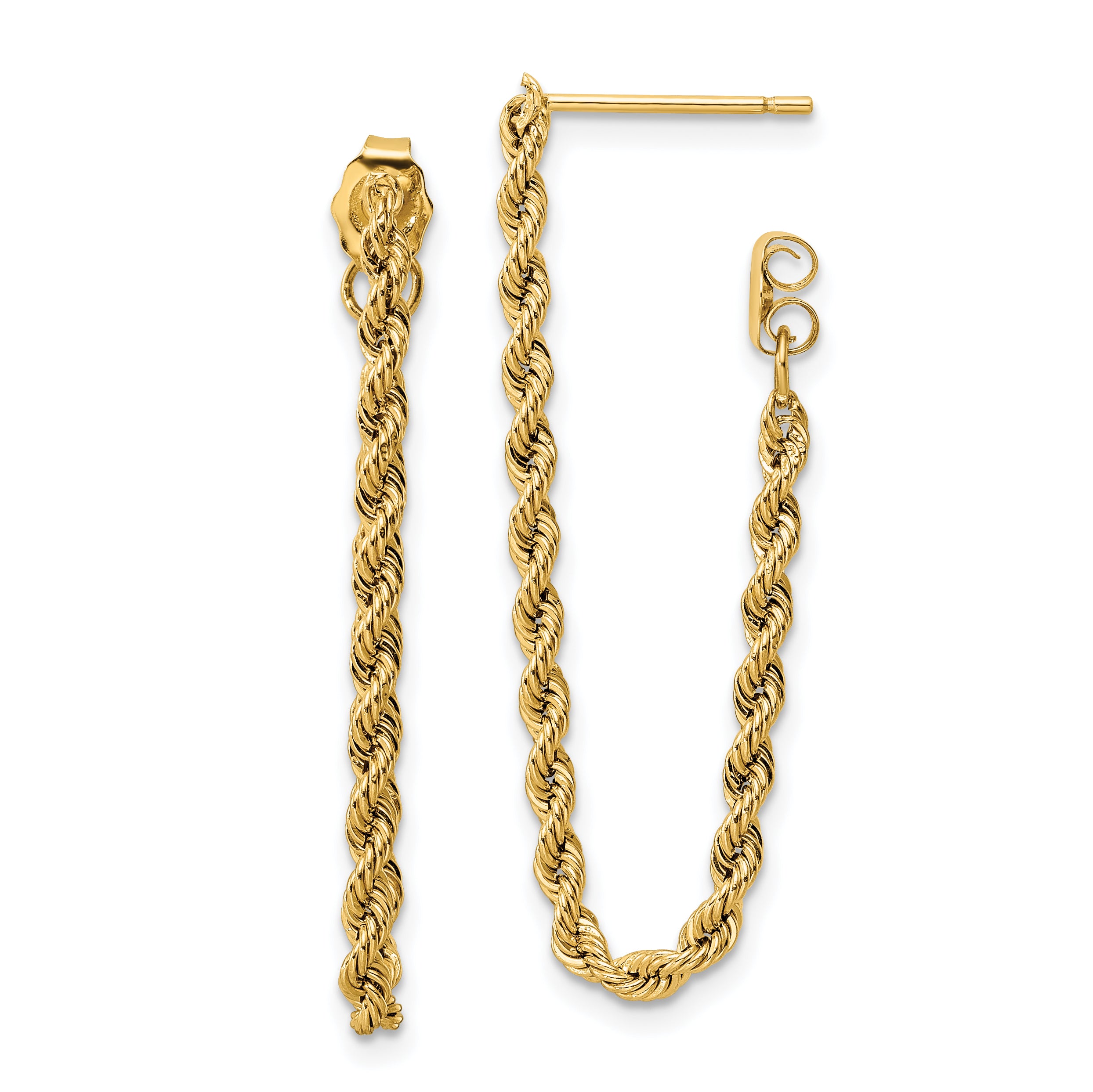 14k Polished Rope Dangle Earrings Main image