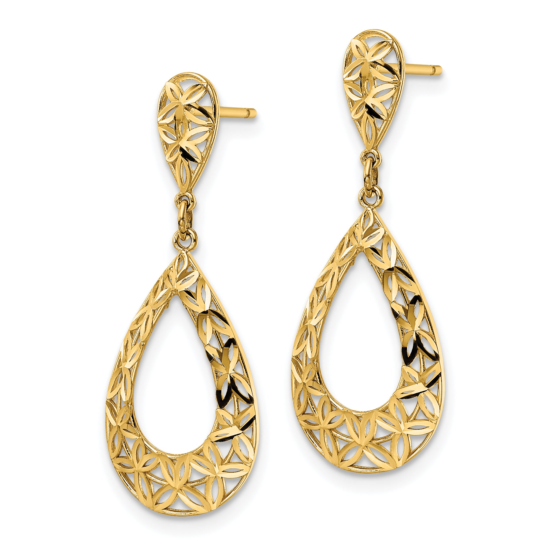 14k D/C Dangle Post Earrings Secondary image