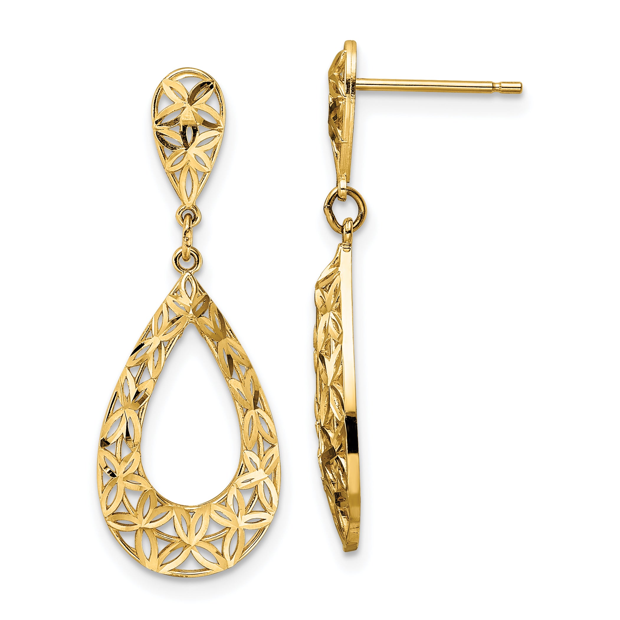 14k D/C Dangle Post Earrings Main image