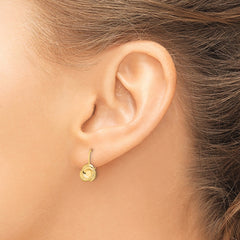 14K Polished Love Knot Leverback Earrings
