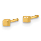 14K Polished Cube Post Earrings