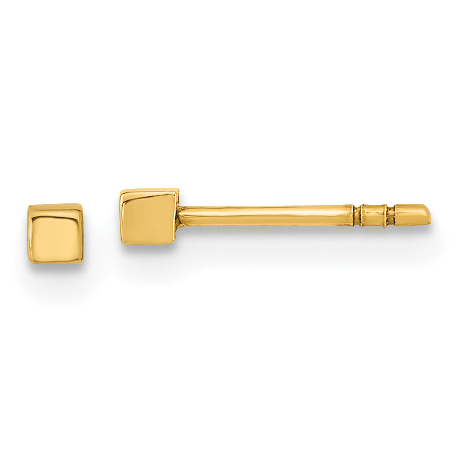 14K Polished Cube Post Earrings Main image