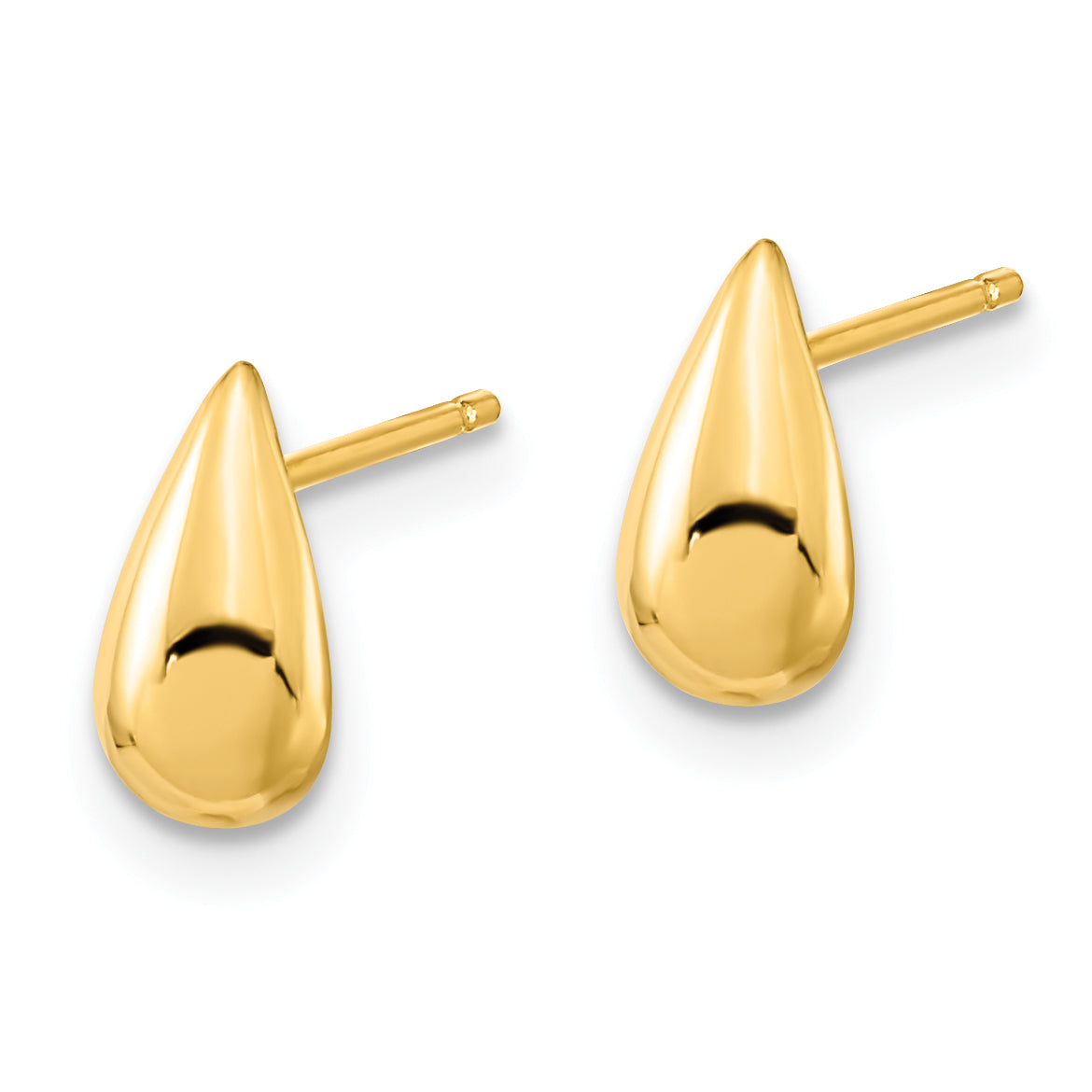 14K Polished Teardrop Post Earrings Secondary image