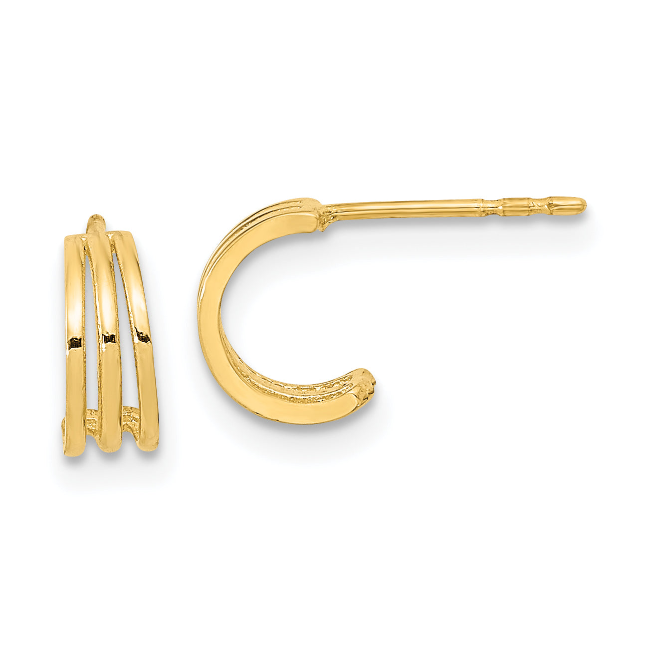 14K Polished Hoop Post Earrings Main image