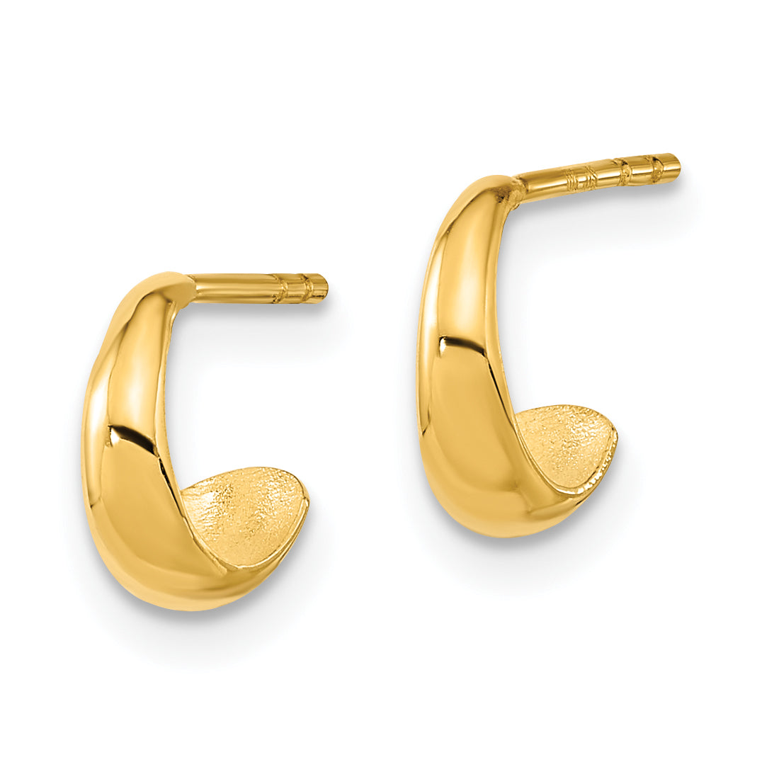 14K Polished Hoop Post Earrings Secondary image