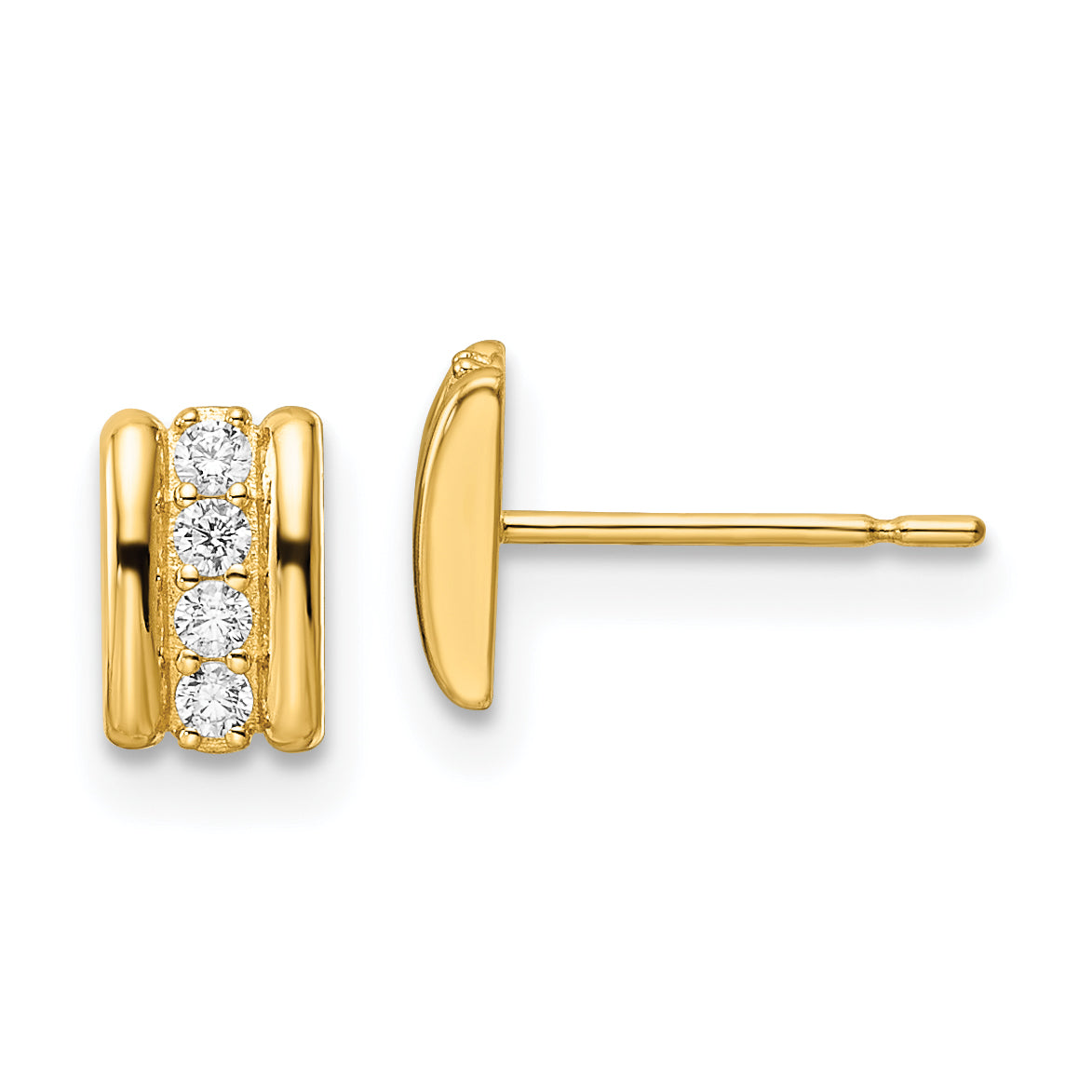14K CZ Post Earrings Main image