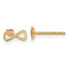 14K Two-tone Infinity with Heart Post Earrings