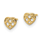 14k Heart Post Earrings