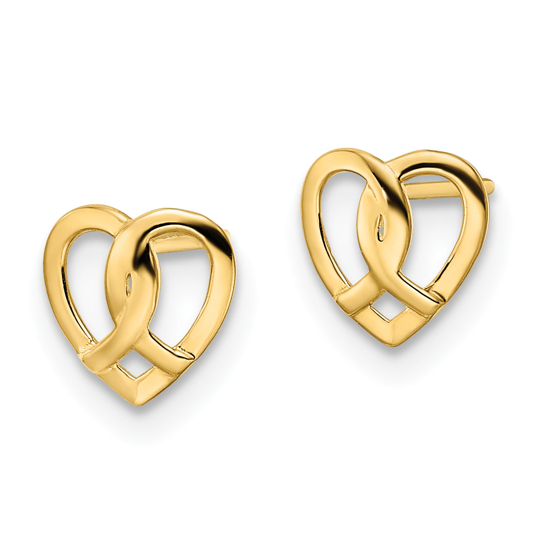14k Heart Post Earrings Secondary image