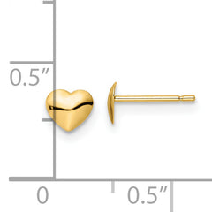 14K Polished Heart Post Stud Earrings