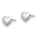 14K White Gold Polished Heart Post Stud Earrings