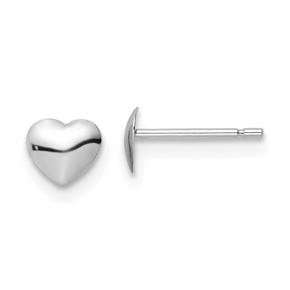 14K White Gold Polished Heart Post Stud Earrings Main image