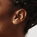 14K Polished Heart with CZ Post Earrings