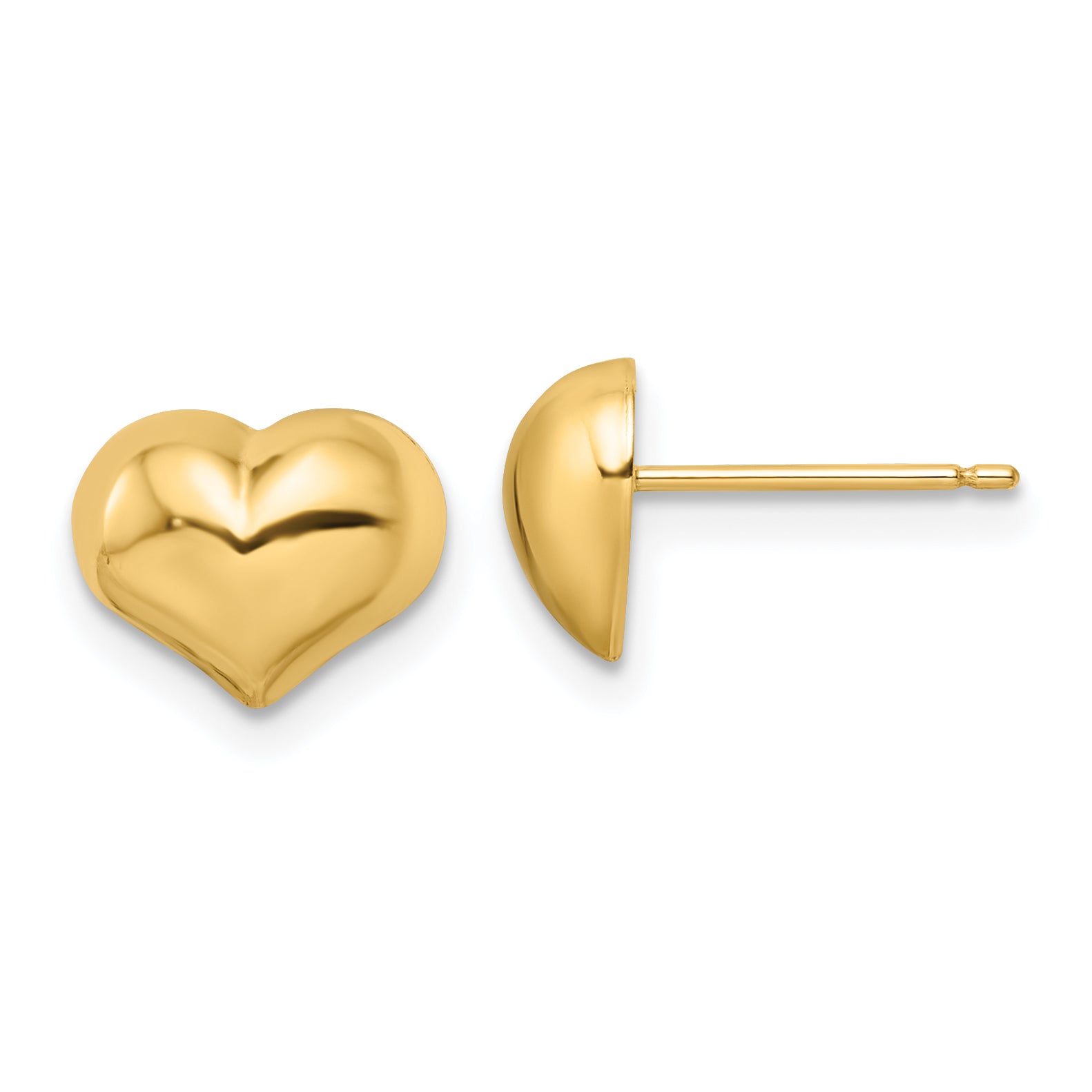 14k Polished Puffed Heart Post Earrings Main image