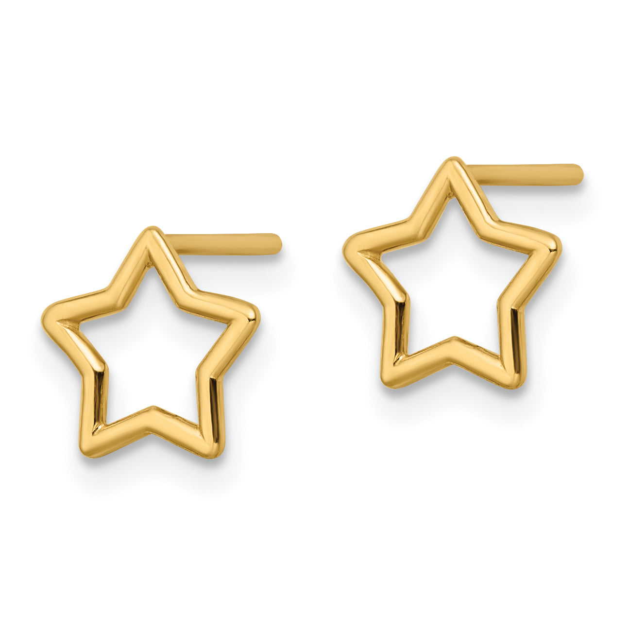 14k Polished Star Stud Post Earrings Secondary image