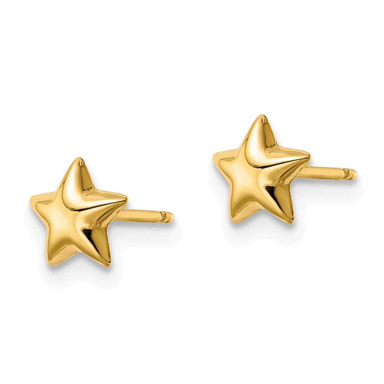 14k Polished Star Post Earrings Secondary image