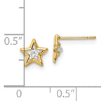 14k CZ Star Post Earrings
