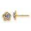 14K Two-tone Flower Post Earrings