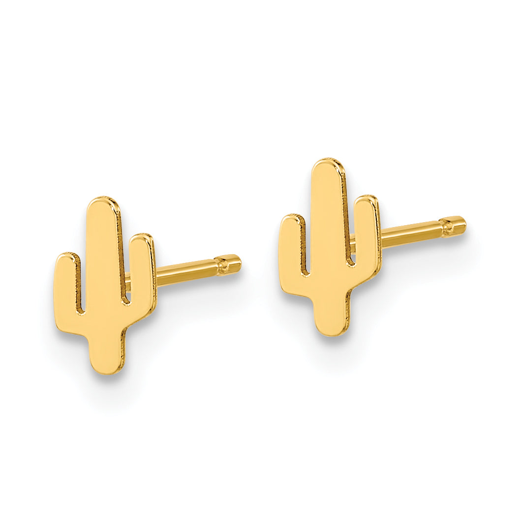 14K Polished Cactus Post Earrings Secondary image