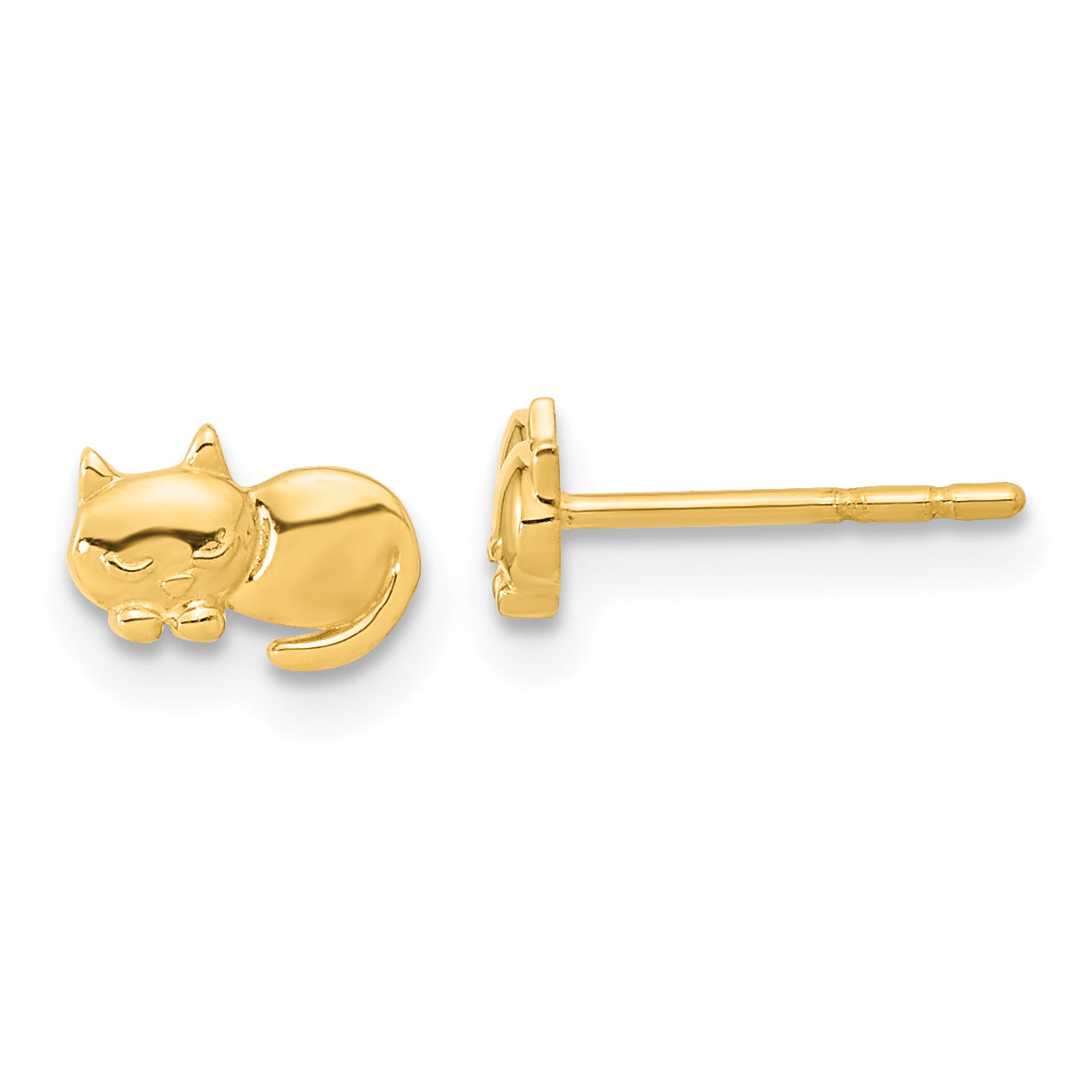 14K Polished Cat Post Earrings Main image