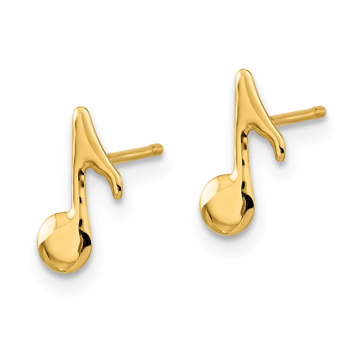 14K Polished Music Note Post Earrings Secondary image