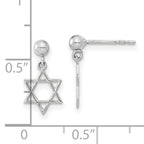14KW Polished Star of David Post Dangle Earrings