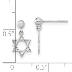 14KW Polished Star of David Post Dangle Earrings