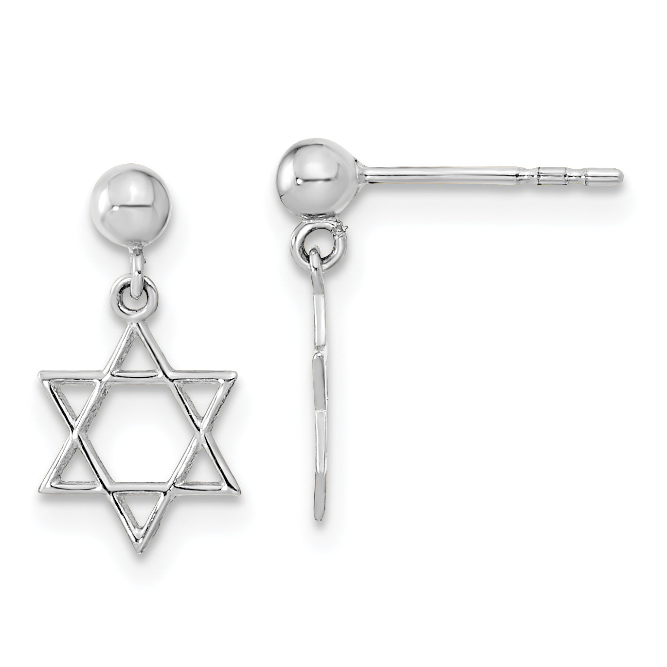 14KW Polished Star of David Post Dangle Earrings Main image