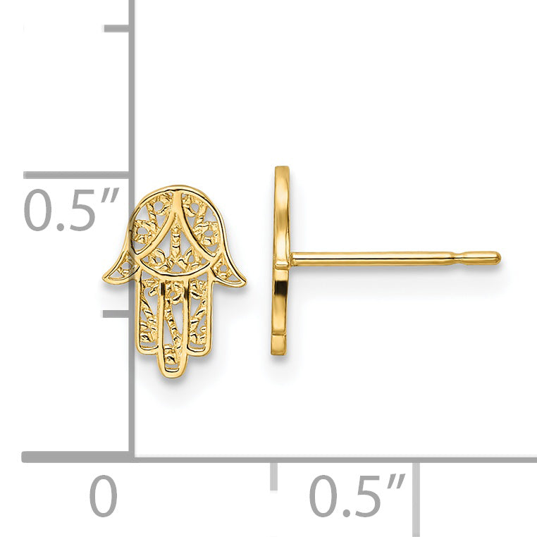 14k Hamsa Post Earrings