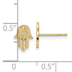 14k Hamsa Post Earrings