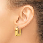 14K Polished Square Hoop Earrings